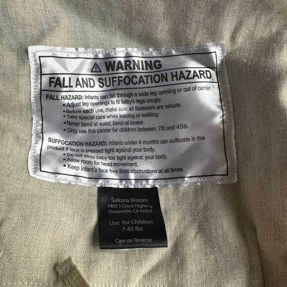 Sakura Bloom Scout Flax Linen Neutral Carrier with Camel Leather Straps - Picture 9 of 13